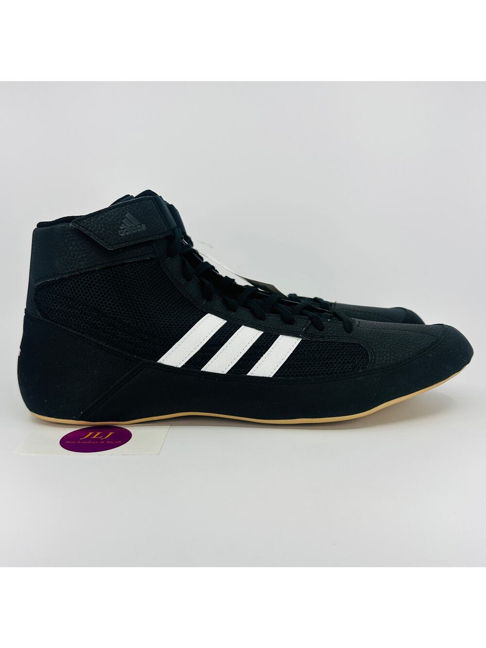 Adidas Men's HVC 2 Adult Wrestling Shoes Black/White/Gum AQ3325 Size 15